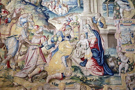 Adoration des rois Mages, tapisserie médicéenne sur carton d'Alessandro Allori, 1583