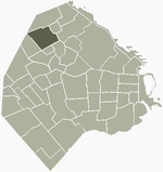 Location of Villa Urquiza within Buenos Aires
