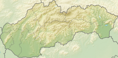 межі країв Словаччини на рельєфній карті