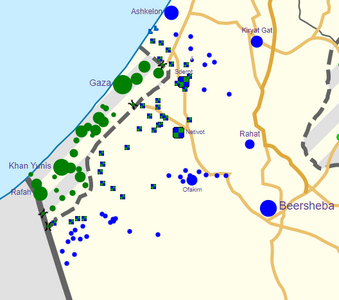 a map of 2023 Israel–Hamas war,