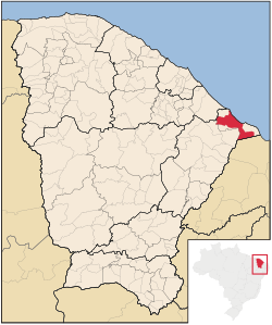 Localização de Aracati no Ceará
