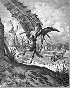 Gustave Doré: Don Quijote reitet gegen Windmühlen (1863)