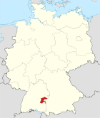 Deutschlandkarte, Position vom Alb-Donau-Kreises hervorgehoben