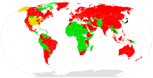 Carte mondiale de la réglementation du téléphone au volant