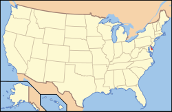 Штат Дэлаўэр на мапе ЗША