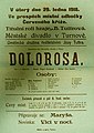 Plakát hry Dolorosa, Městské divadlo v Turnově, 29. ledna 1918