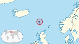 Localização das Ilhas Féroe / Ilhas Faroé