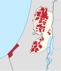 Kart over Den palestinske selvstyremyndigheten