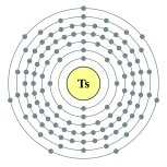Electron shells of ununseptium (2, 8, 18, 32, 32, 18, 7 (predicted))