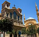 Eng Kierch an eng Moschee am Zentrum vu Beirut