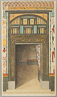 TT39: Porta decorata della Cappella nord (acquerello di N. de Garis Davies, MET 30.4.15 EGDP021824)