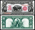 1901-es szériájú United States Note 10 dolláros államjegy.