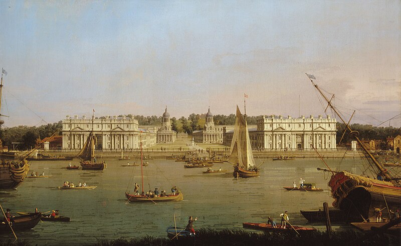 File:Greenwich Hospital from the North Bank of the Thames.jpg