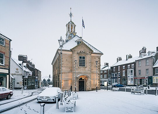 Brackley Town Hall in winter.
