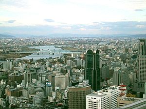 Osaka vista dalla cima dell'Umeda Sky Building