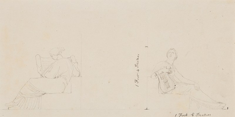 File:Allegorical figures for Music and Literature, for façade decoration, Buckingham Palace - John Flaxman - 1821-1826.jpg