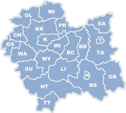 Aşağı Polonya voyvodalığı'nın idarî yapılanması