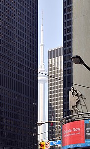 View from Bay Street, Toronto, to the CN Tower