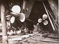 Lodní šrouby dreadnoughtu Poltava třídy Gangut na fotografii z roku 1911