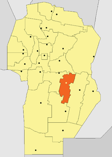 Location of General San Martín Department in Córdoba Province