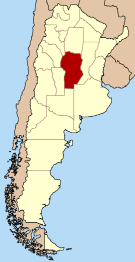 कोर्दोबाचे आर्जेन्टिना देशाच्या नकाशातील स्थान