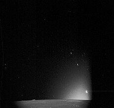 Zodiacal light viewed from the Moon, during Apollo 15