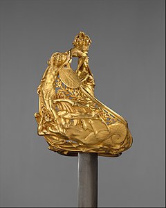 Эфес шпаги (бронза и золото; дизайн — Альбер-Эрнест Каррье-Беллёз; 1881–82) — Метрополитен-музей