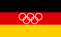 在1956年、1960年和1964年的冬季和夏季奧運會，由當時分治的東德和西德共同組成聯隊（Unified Team）（1956年還包括當時由法國統治的薩爾保護領），以「德國」（Germany）的名義參賽（編碼EUA），在運動會的開、閉幕以及頒獎儀式時使用此旗幟，並以貝多芬的歡樂頌代替國歌。在1968年奧運會，東西德各自參賽，仍採用上述旗幟和歌曲，1972年後使用各自國旗和國歌，直至1990年兩德統一為止。