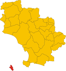 グロッセート県におけるコムーネの領域 （ジャンヌートリ島は示されていない）