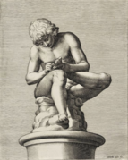 ギリシャ彫刻の「とげぬき」が題材