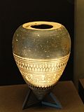 Example of a "pointed" style of pyxis, ca. 900-875 BC, Louvre Museum