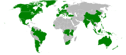 Státy s pobočkou Greenpeace