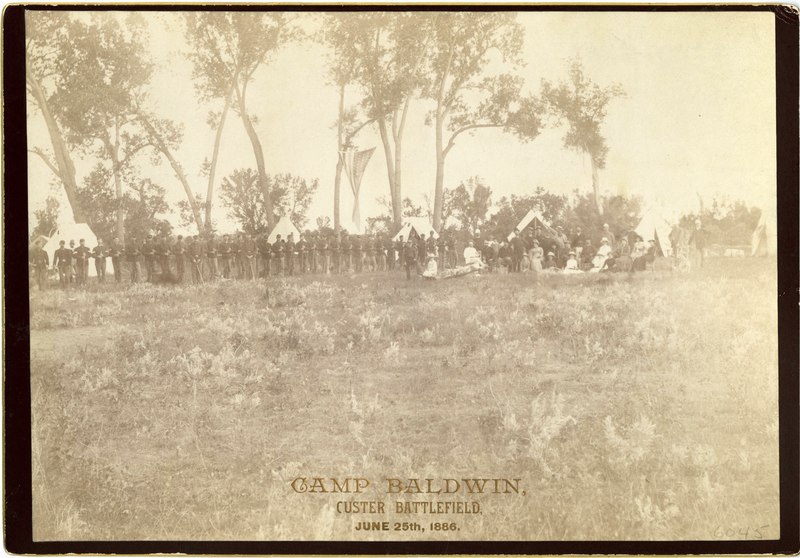 File:Soldiers and Civilians, Including Ladies, at Camp Baldwin on the Custer Battlefield on the 10th Anniversary (58f65e82542741a596890023e198296a).tif