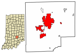 Location of Columbus in Bartholomew County, Indiana