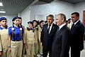 S Putinem na vojenské škole v Tule obhlíží členy Junarmije, 2016