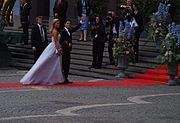 Prinsesse Madeleine og Prins Carl Philip ankom Konserthuset i Stockholm i Sverige, dagen før bryllaupet til Kronprinsesse Victoria og Daniel Westling (no Prins Daniel), 18. juni 2010