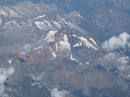 Vista aerea del monte Disgrazia da sud.