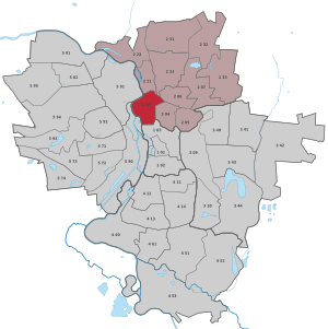Lage des Stadtteils Giebichenstein in Halle (Saale) (anklickbare Karte)