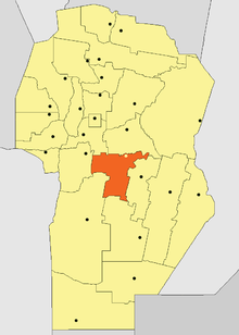 Location of Tercero Arriba Department in Córdoba Province