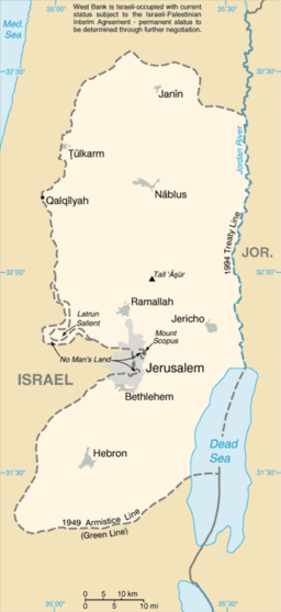 Karta över Västbanken