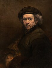 Rembrandt, Autoportrait avec béret et col droit, 1659