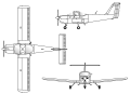Dreiseitenansicht Piper PA-38