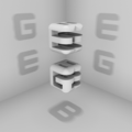 La couverture du livre Gödel, Escher, Bach de Douglas Hofstadter est une illusion d'optique sous forme d'ambigramme 3D. Selon le point de vue (physique), les lettres changent.