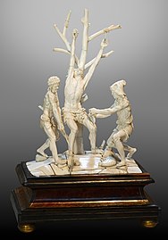 Le martyre de saint Barthélémy (1638), par Jacques Lagneau. Sculpture sur ivoire, musée Toulouse-Lautrec.