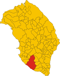 Locatie van Ugento in Lecce (LE)