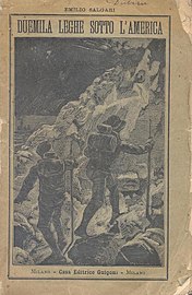 Duemila leghe sotto l'America, 1888. Copertina di Quinto Cenni.