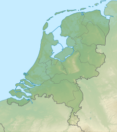Mapa konturowa Holandii, na dole znajduje się punkt z opisem „miejsce bitwy”