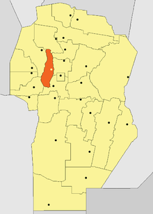 Location of Punilla Department in Córdoba Province