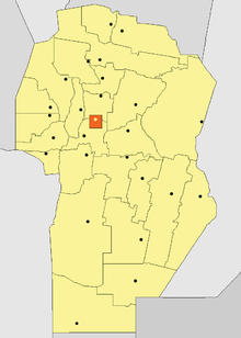 Location of Capital Department in Córdoba Province