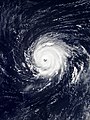 Imatge satellit d'un ciclòn e de son uelh.